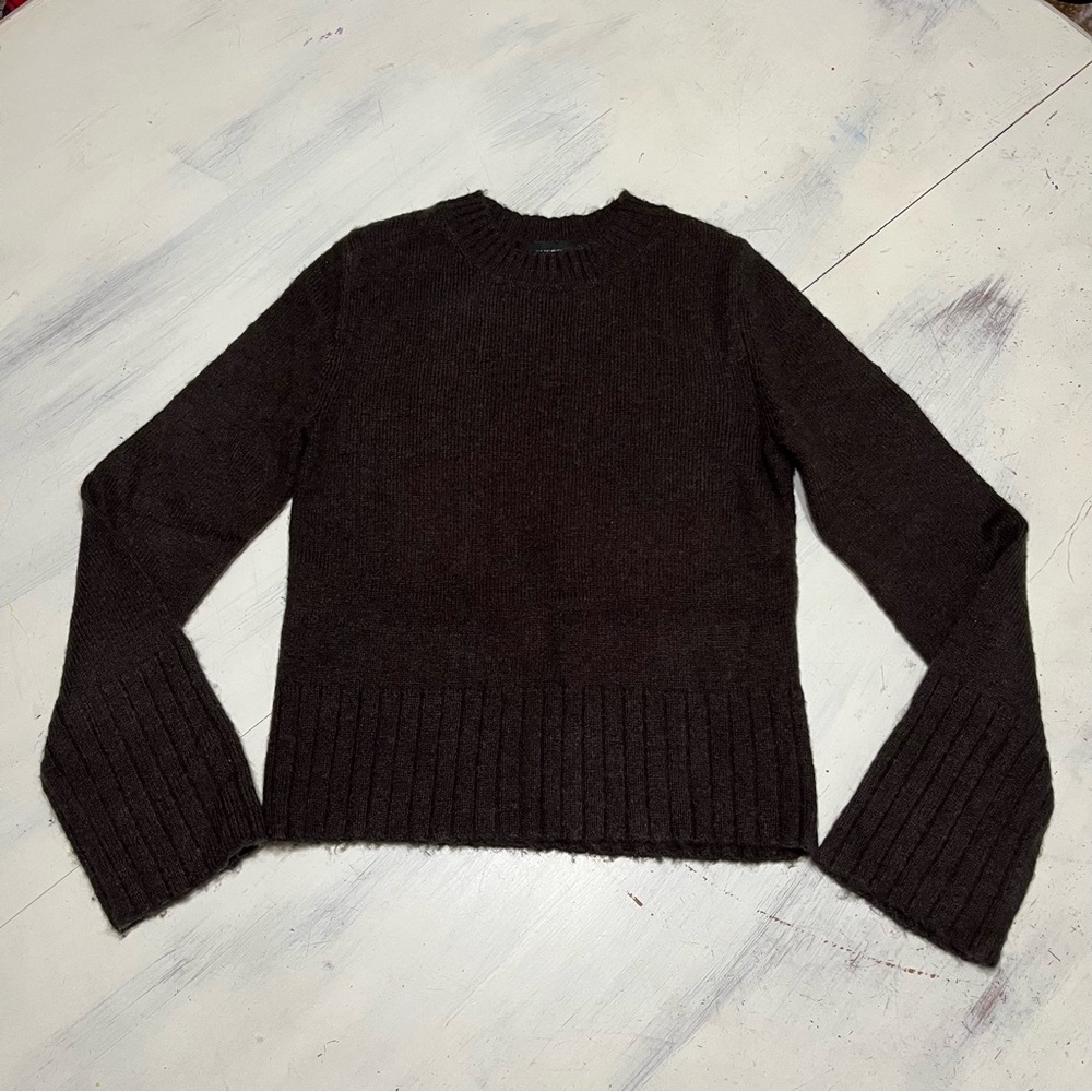 Vintage Express Brown Wool Blend Crop Sweater